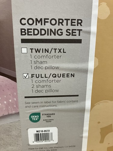 Set piumone Mi Zone. Rosa con cuori metallici. Full/Queen size - Foto 3 di 5