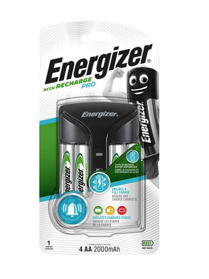 Energizer Akkus Recharge Pro AA AAA Ladegerät + 4x AA 2000 mAh Batterien - Bild 1 von 1