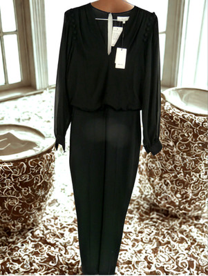 Reiss Jumpsuit Damen Größe 10 Weites Bein V-Ausschnitt Adeliza UVP 285 £ Neu mit Etikett