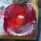 Paden City Orchid Red Ruby  Depression Glass Serving Bowl  3”x9”