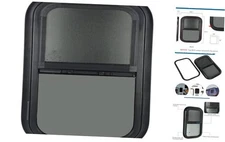 Vertical RV Window4" W x6" H Tinted Sliding RV Window with Net Screen 14x16in 1