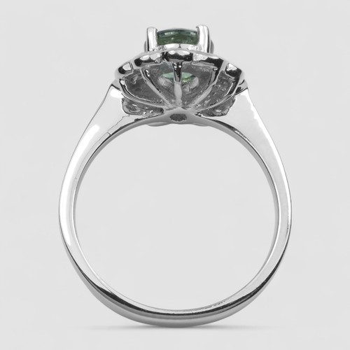 Forest Green Tourmaline Oval 1.02Ct 925 Sterling Silver Fine Jewelry Ring Size 5 - Picture 4 of 9