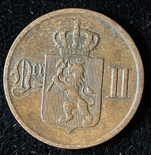 1876 Norway 1 Ore King Oscar II