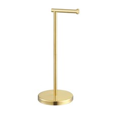 Gold Toilet Paper Holder Free Standing SUS 304 Stainless Steel Rustproof Pede...