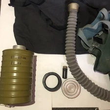 Soviet GP-4 Civilian Gas Mask With Rare Grey Facepiece Moscow 1958. Size 1