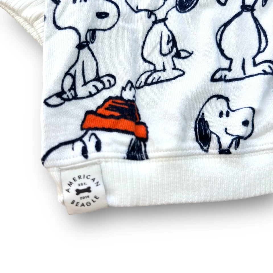NUEVO Talla Pequeña American Eagle Perro Pijama Pijamas Snoopy Camisa Top Lindo Blanco Foto 2 de 4