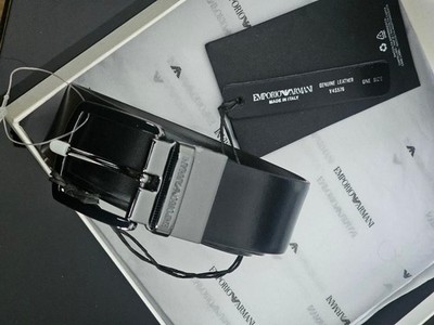 Emporio Armani Leder Gürtel Schwarz Neu mit Eticket