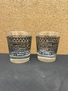 Vintage Pair Libbey TIKI KAHIKO Mai Tai Rocks Glass (2pcs)