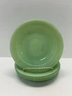 5 Vintage Fire King Jane Ray Ware Jadite Jadeite Ribbed 6” Saucers Only