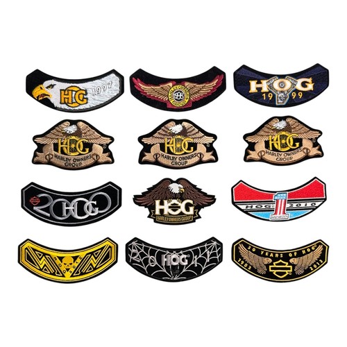 12pc Harley Davidson HOG Patch Lot Rocker Biker 1997-2013 Owners Group Set