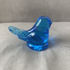 Bluebird of Happiness Blue Cardinal Glass Bird Figurine Signed Leonard Ward 1996