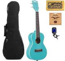 Kala Candy Collection Cotton Candy Blue Concert Ukulele, TMS Bundle