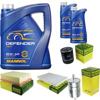 Mann Inspektionspaket 7L Mannol Defender 10W-40 FüR Audi A4 Cabriolet 3.0