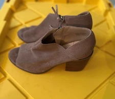 👀🔥Sole Society Tan Suede Open Toe Ankle Boot | High Heel Size 9🔥👀