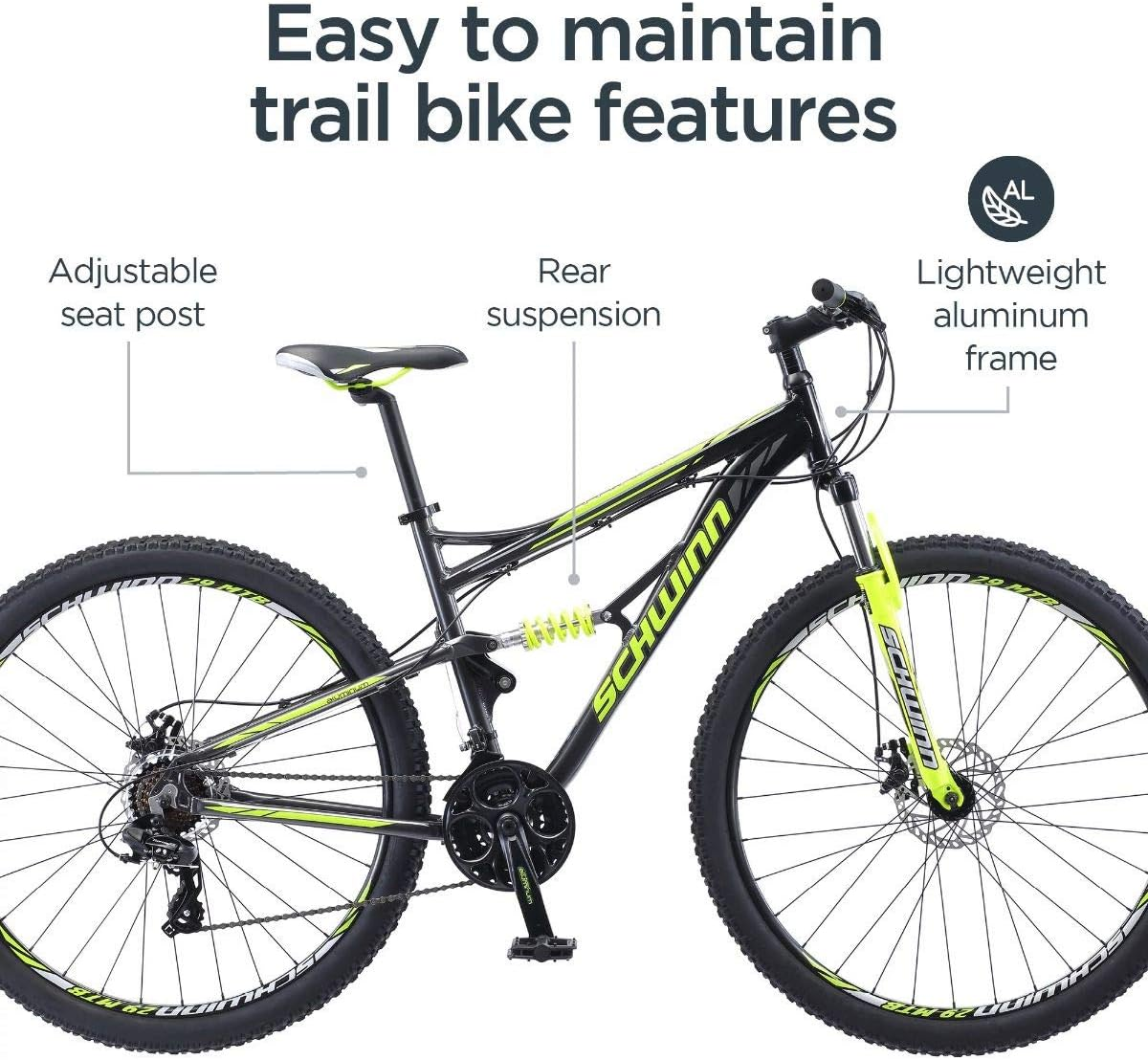 Schwinn Traxion Mountain Bike for Adult Men Women, 29-Inch Wheels