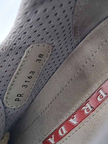 Prada America’s Cup PR3163 Sneakers Shoes gray Patent Leather Size 38 / 7.5-8 - Picture 11 of 14