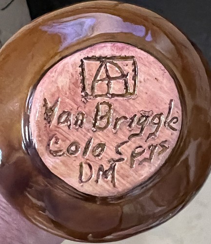 Van Briggle Brown Drip 7 inch Bud Vase Signed MCM Colorado Springs Art Pottery - Picture 7 of 7
