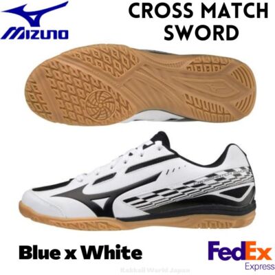 Mizuno Unisex Table Tennis Shoes CROSS MATCH SWORD White/Black