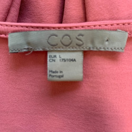 Vestido Jersey COS Dusty Rose Línea A L | Algodón Escultural Elastizado Minimalista - Imagen 8 de 10