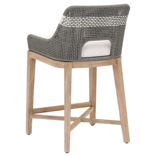 Star International Furniture Woven Tapestry 26" Fabric Counter Stool in Gray New - Image 4 of 4