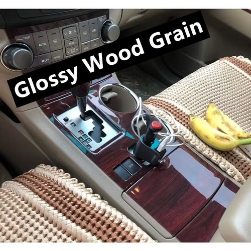 Glossy Wood Grain Console Shift Panel Trim Cover For Toyota Highlander 2008-2013 - Foto 3 di 4