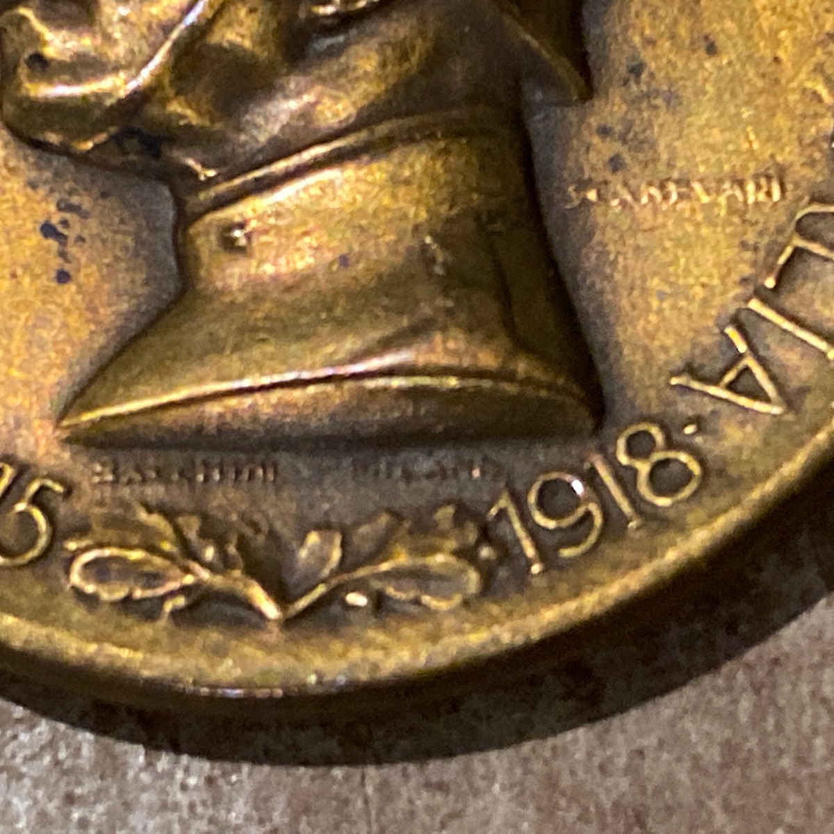 MEDAGLIA GRANDE GUERRA Unità D'italia 1915 1918 Coniata Bronzo Nemico 4