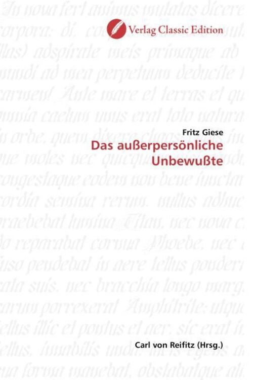 Thumbnail - Das Außerpersönliche Unbewußte Fritz Giese Taschenbuch Deutsch Ean