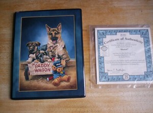 Bradford Exchange German Shepherd Plate BUSTED A0430 by Linda Picken