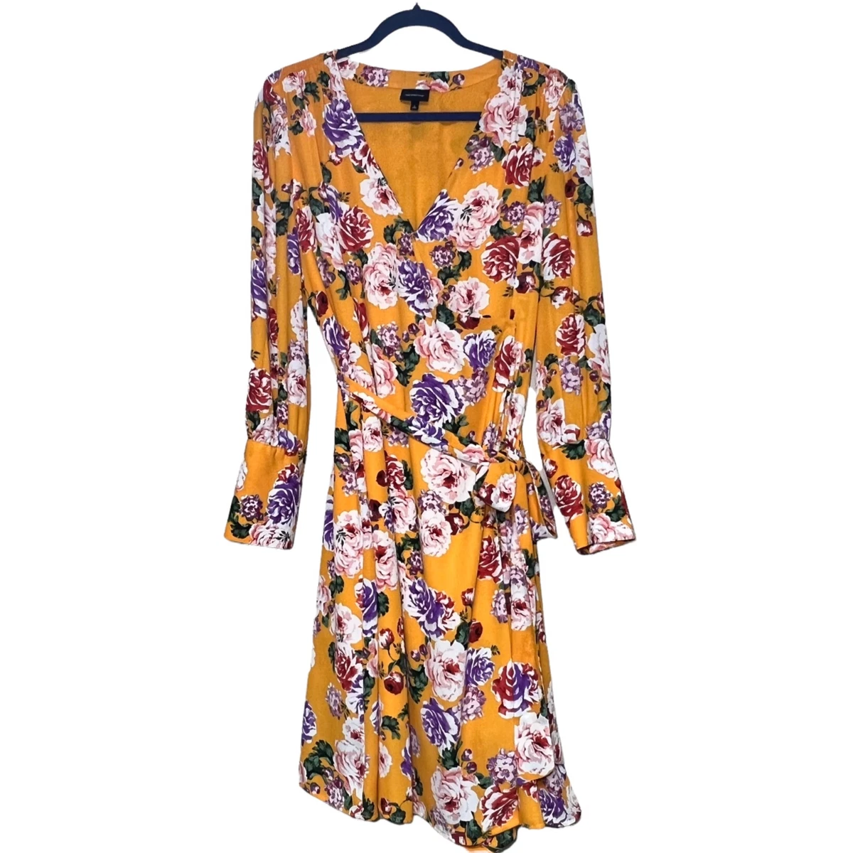 Mustard midi cheap wrap dress