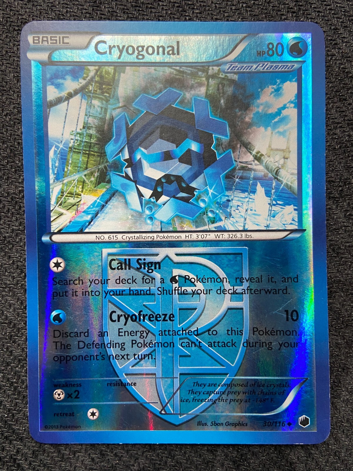 Pokemon 2013 Black & White Plasma Freeze Cryogonal 30/116 - Reverse Holo LP