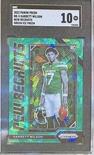 POP1💎Garrett Wilson SSP💎MINT 10💎ROOKIE💎2022 Prizm Recruits Green Cracked Ice