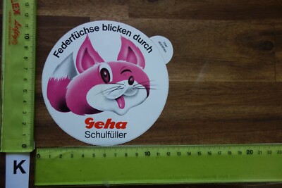 Alter Aufkleber Schule Büro Füller Stifte Kugelschreiber GEHA (KD)
