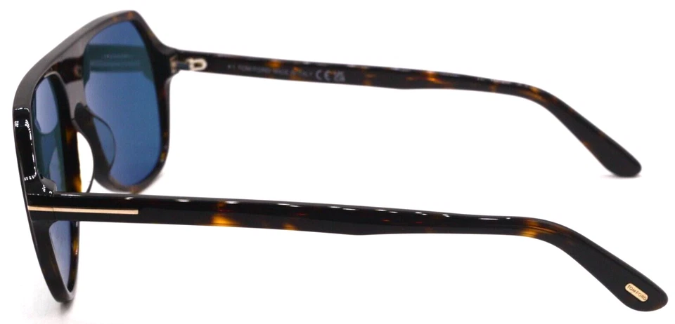 GAFAS DE SOL AUTÉNTICAS TOM FORD TF 934 52V HAYES AVIATOR HAVANA CON LENTES AZULES 59-14 Foto 4 de 4