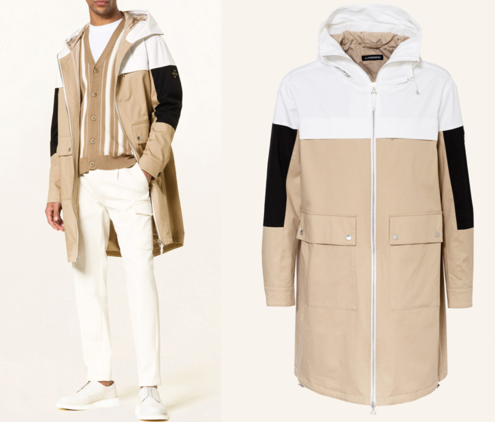 J.Lindeberg Primo Parka Hooded Coat Trench City Caban Jacket New L