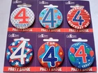 BOYS AGE 4 BADGE 4TH BIRTHDAY PARTY GIFT