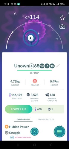 Pokemon Shiny Unown B Registrato, 20k Polvere Stellare, Per GO, Android/iOS