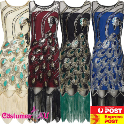 Ladies 20s 1920s Roaring Flapper Costume Sequin Gatsby