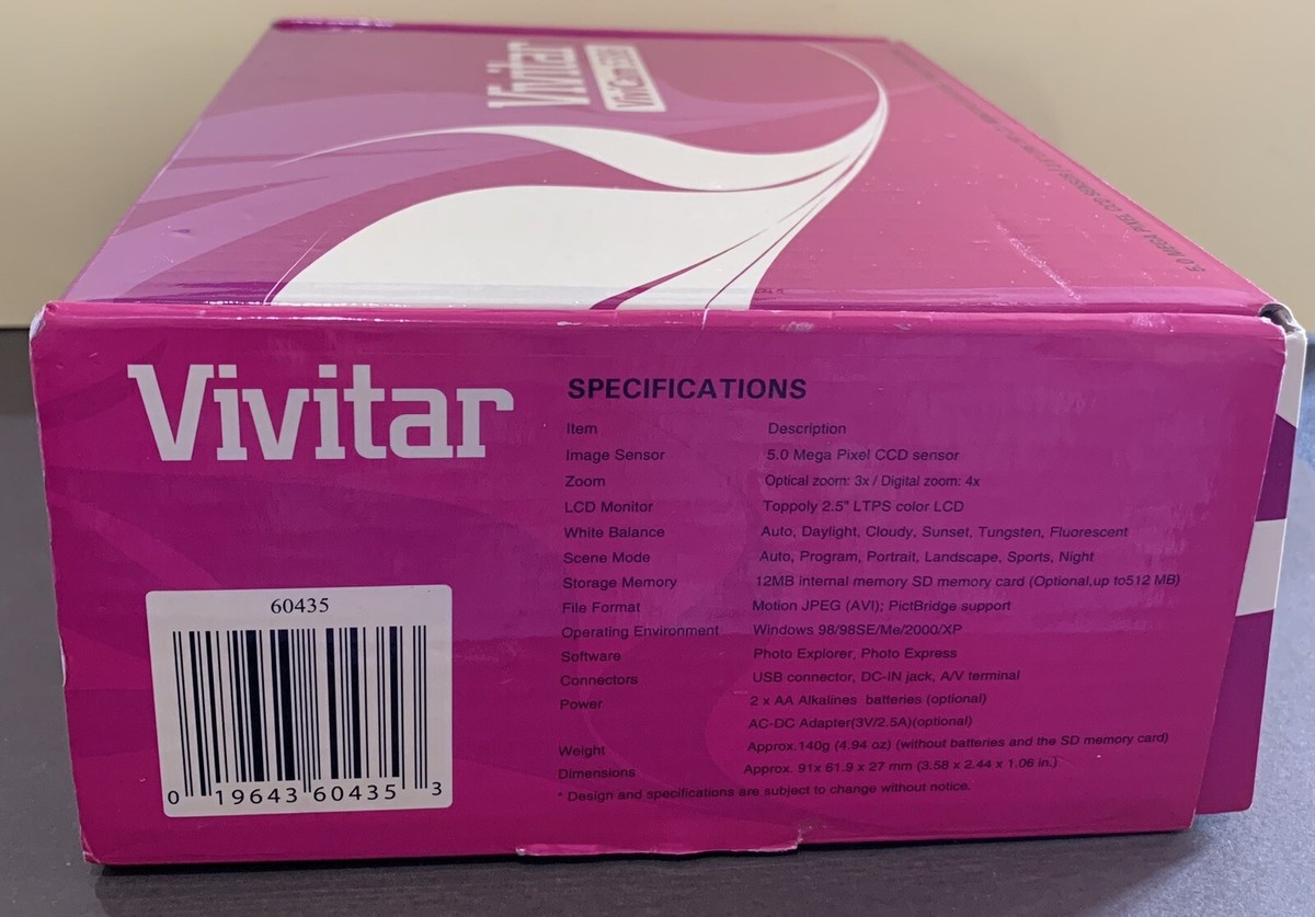 VIVITAR ViviCam 5386 5.0Mp DIGITAL CAMERA-ORIGINAL BOX INCLUDED | eBay