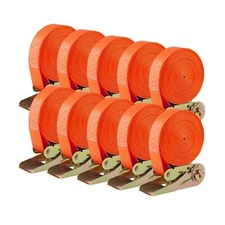 TLGREEN 10 Pcs 1" x 20' Ratchet Staps, Luggage Tie Down Strap, No H... Fast Ship