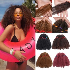 11" Afro Curly Kinky Bulk Braids Hair Extensions Ombre Crochet Hair AS Human US