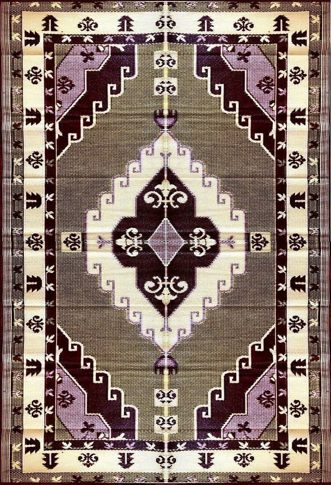 B-USA Outdoor rug 6x9 Reversible patio Plastic Straw mat RV Camping picnic decor - Image 4 of 4