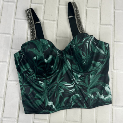 Victoria's Secret Bra Very Sexy 32DD Bustier Tropical Sexy Glamorous Strap Green