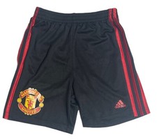 ADIDAS Boys , MANCHESTER UNITEDM GREAT SHORTS. SIZE YOUTH MEDIUM, BLACK COLOR