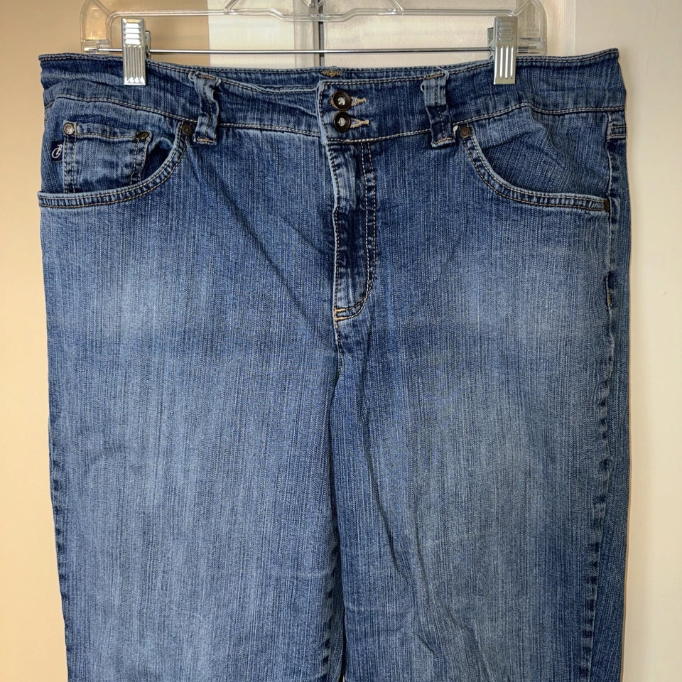 Pantalones de mezclilla Code Blue para mujer talla 16 largos pierna recta azul Foto 4 de 4