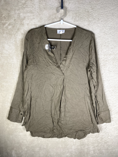 seed HERITAGE Casual Blouse Shirts Top Size 8 Womens Khaki Long Sleeve - Picture 1 of 11