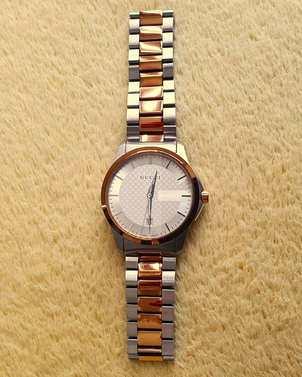 Gucci 126.4 18K Rose Gold Plated & Stainless Steel Two Tone Gucci 126.4 18K Rose Gold Plated & Stainless Steel Two Tone