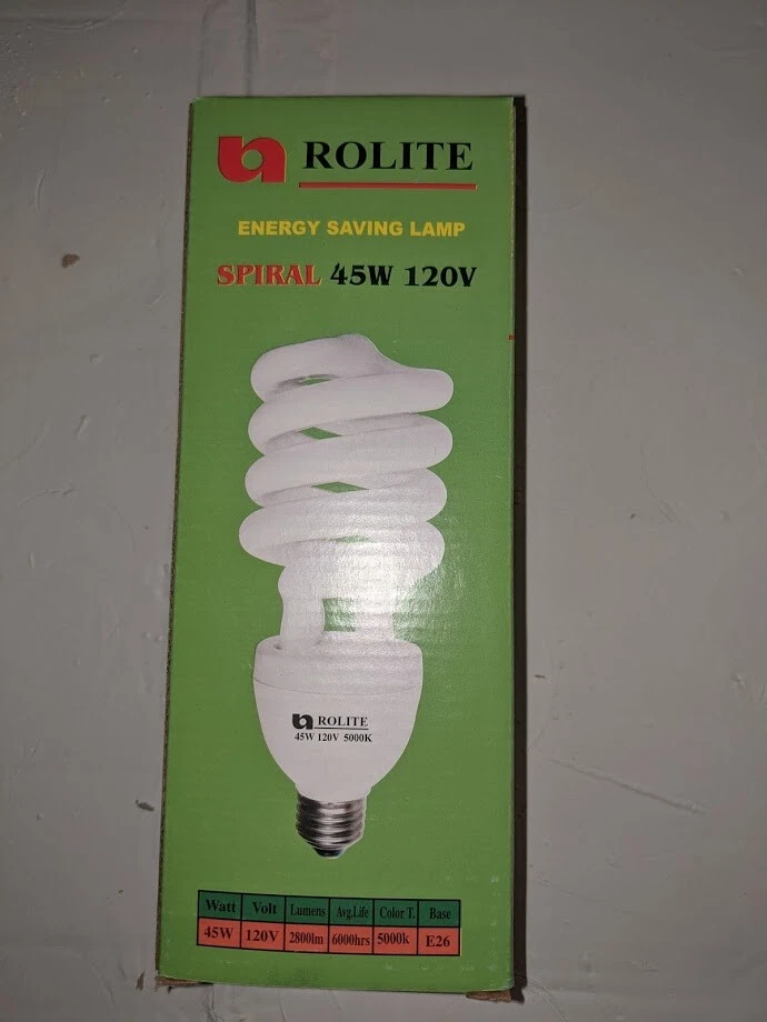45W-150W Equivalent Spiral CFL Light Bulb - 120V- 5000K- E26 Base(6-Pack) - Image 3 of 4