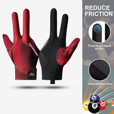 Snooker Billiard Glove Pool Left Right Hand 3 Finger Billiard Glove For Unisex