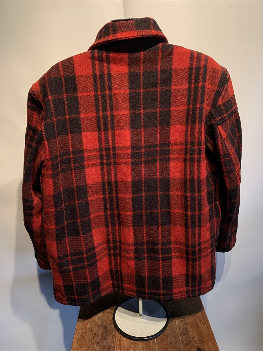 Vintage Chippewa Woolen Mills Wool Hunting Red Buffalo Plaid