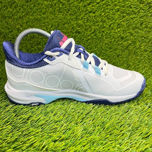 Diadora Trofeo 2 Womens Size 7 White Blue Athletic Running Tennis Shoes Sneakers - Picture 4 of 10